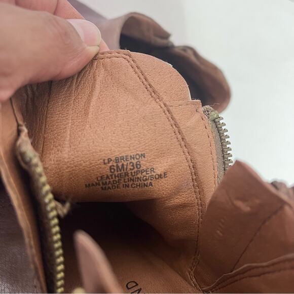 Lucky Brand Boots Womens 6M/36 Brenon Leather Round Toe Side Zipper Ankle - Picture 9 of 16